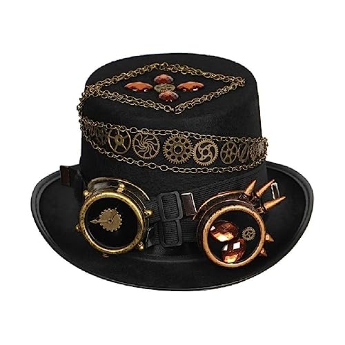 Generic Unisex Hoge Hoed Industriële Leeftijd Gothic Crystal Cosplay Voor ComicCon Party Accessoires Industriële Leeftijd Cap Top Hat