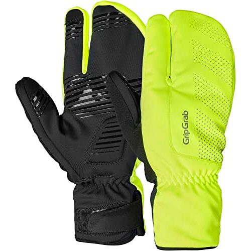 GripGrab Ride Winddichte Diepe Winter 3-Finger Lobster Fietshandschoenen Warm Gel Padded Winter Fietshandschoenen