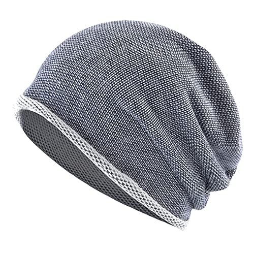 Bysonglezai Gebreide mutsen Beanie Hoeden Caps Heren Gebreide Dunne Muts Heren Outdoor Vrije tijd Muts Dames Lente Zomer Muts Gebreid Effen Kleur Hoed Blauw 2