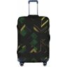 BREAUX Zwart groen en goud geometrische print bagage beschermhoes, one size, L, geschikt voor bagage van 66-75 cm, zwart groen en goud geometrisch, L, Zwart Groen en Goud Geometrisch, L