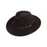 Harrys-Collection Rolbare hoed met brede rand bruine stoffen band in 3 kleuren, donkerbruin, 58 cm