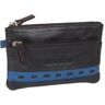 Massi Miliano Sleutel-etui Nappa Leer Unisex Zwart/blauw (RG-9091-(6+8) 12x1x8cm -