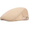 HNJKJEU Newsboy Flatcap platte pet voor heren, zomerhoed, platte pet, platte pet, platte pet, platte pet, platte pet, verstelbaar, 55 cm 60 cm, beige, 55/60 cm