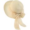 Haodou Zonnehoed Stro Boog Flap Vissershoed Zomer Lady Strand UV Zonnehoed Strohoed Zonnehoed, beige, 58/60 cm