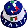 Generisch Italië/Italia/Italië zonnehoed 2.0, vissershoed, vissershoed, fanhoed, blauw, wit, 59 cm