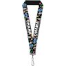 Buckle-Down Lanyard OHANA BETEKENT FAMILIE/Stitch & Scrump Poses/Tropische Flora Zwart/Wit/Multi Color, Meerkleurig, One Size