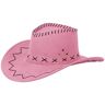 Alsino Cowboyhoed hoed carnaval hoed cowboy carnaval westernstijl carnavalskostuum heren dames kinderen leer unisex één maat (roze)