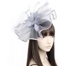 Topkids Accessories Fascinator Haar Clip Fascinator Hoofdband Haarband Fascinatoren Bloem Fascinator Bloem Haar Clip Bloem Veer Clip Op Clip Of Aliceband Voor Meisjes, Vrouwen (Grijs)