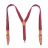 CETEOR Bretels, Y Back verstelbare bretels for dames of heren Bretels Metalen clips Bretels met leer (Color : Red)