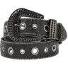 WELROG Riem dames strass riem bb riem y2k riem western cowgirl leren riem voor jeans mannen, C-Zwart, 115cm(Maximaler Taillenweite 106cm)