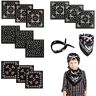 PLATEYTR 12 Stuks Piraten Bandana Piraten Bandana Kinder Bandana Zwarte Bandana Piraten Zakdoek met Schedel Patroon Bandana Piraten Costum Feest Kinderen Verjaardag Piratenkostuum Halloween