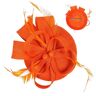 Yeory Fascinator Fascinator Fascinatorhoed met bloemen en veren, oranje, draagbare fascinator voor vrouwen, bruiloft, cocktail, theekransje, fascinatorhoed, Oranje, one size