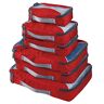 G4Free Organizer voor bagage, thuis, verpakkingskubus, keuze uit voordeelsets van 3, 4, 6, 7, 9 stuks, voordeelset van 6 stuks (1x S, 2x M, 2x L, 1x XL), rood