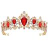 FRCOLOR Tiara kroon voor vrouwen, strass Queen Crowns bruiloft tiara's kroon hoofdband (rood)