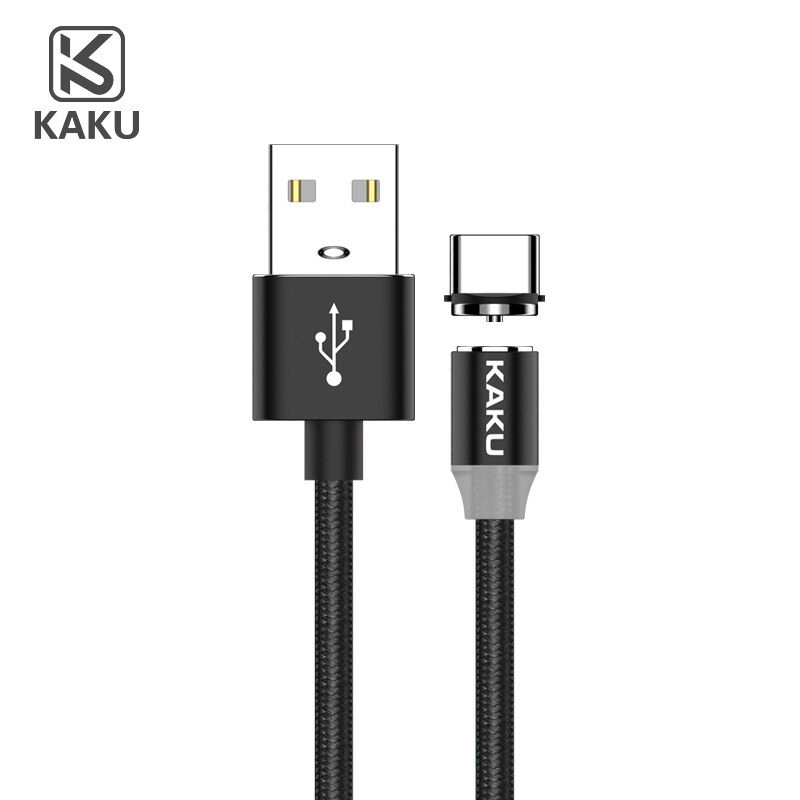 iKaku Type-C USB magnetische oplaadkabel 1 meter Zwart voor Android-apparaten