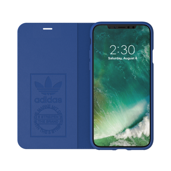 adidas Booklet Case Suede flipcover iPhone X XS - Donkerblauw