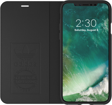 adidas bookcase suede simpel 3 strepen iPhone X XS - Zwart