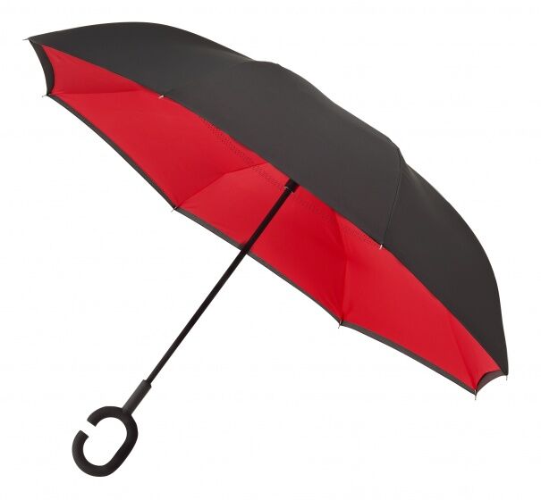 Impliva paraplu Inside Out handopening 107 cm rood/zwart - Rood,Zwart