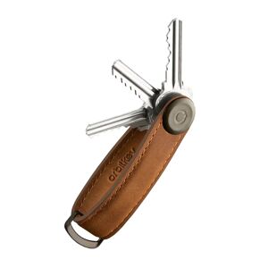 Orbitkey Leather Key Organiser, Crazy-Horse, Chestnut Brown/brown