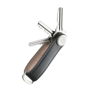 Orbitkey 2.0 Leather Key Organiser, Charcoal/grey