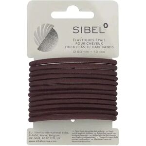 Sibel Elastic Thick Hair Bands 12 Stk - Brown