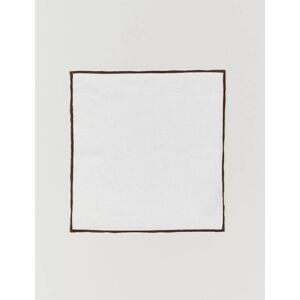 Amanda Christensen Linen Paspoal Pocket Square White/Brown