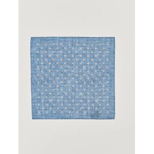 Amanda Christensen Linen Printed Flower Pocket Square Blue