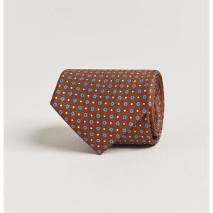 E. Marinella 3-Fold Printed Silk Tie Brown