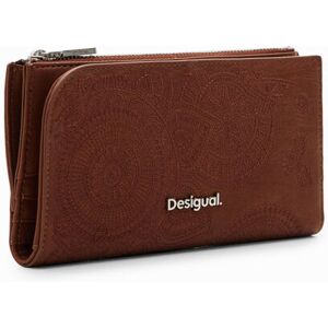 Desigual Large embroidered wallet - BROWN - U