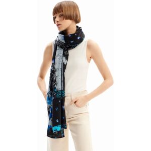 Desigual Rectangular patchwork floral foulard - BLUE - U