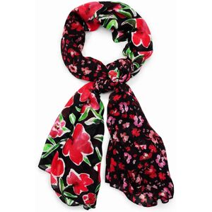 Desigual Rectangular floral foulard - BLACK - U