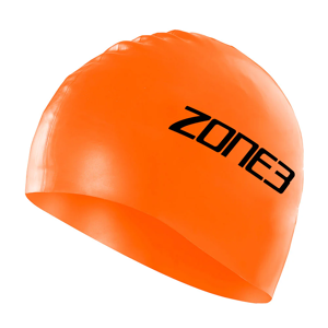 Zone3 Silicone Swim Cap 48g Orange OneSize, Orange