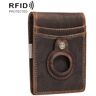 HUMERPAUL BP993 RFID Anti-Theft Brush Pocket Card Bag Suitable For AirTag(Dark Brown)