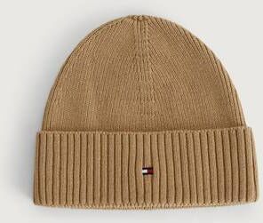 Tommy Hilfiger Lue Essential Rib Short Beanie Beige  Male Beige