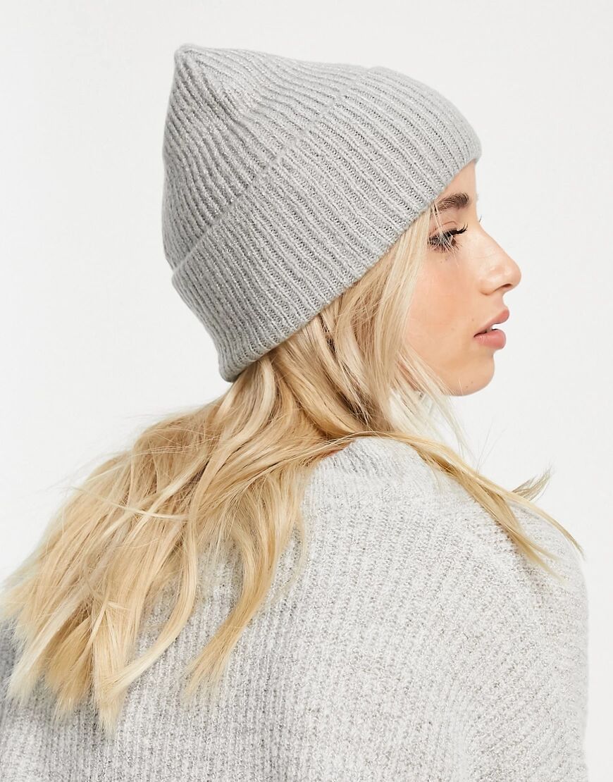 Accessorize beanie hat in grey rib  Grey