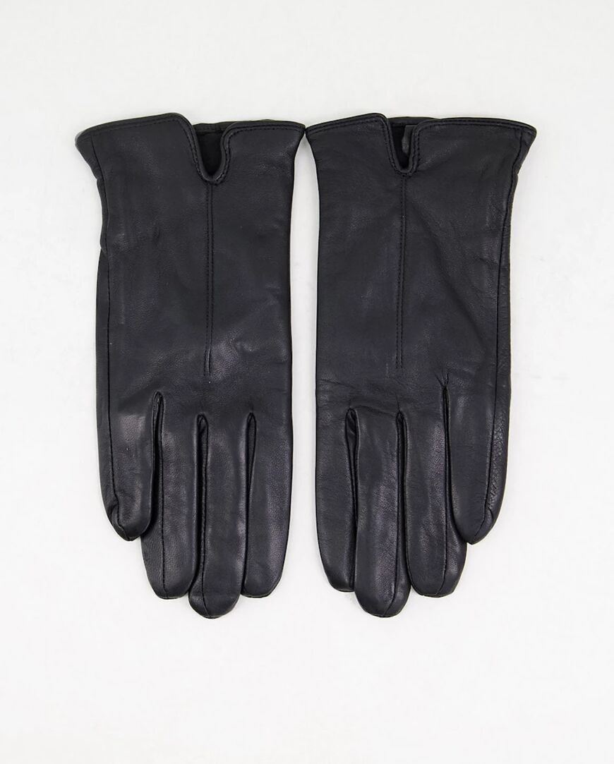 Accessorize leather gloves in black  Black