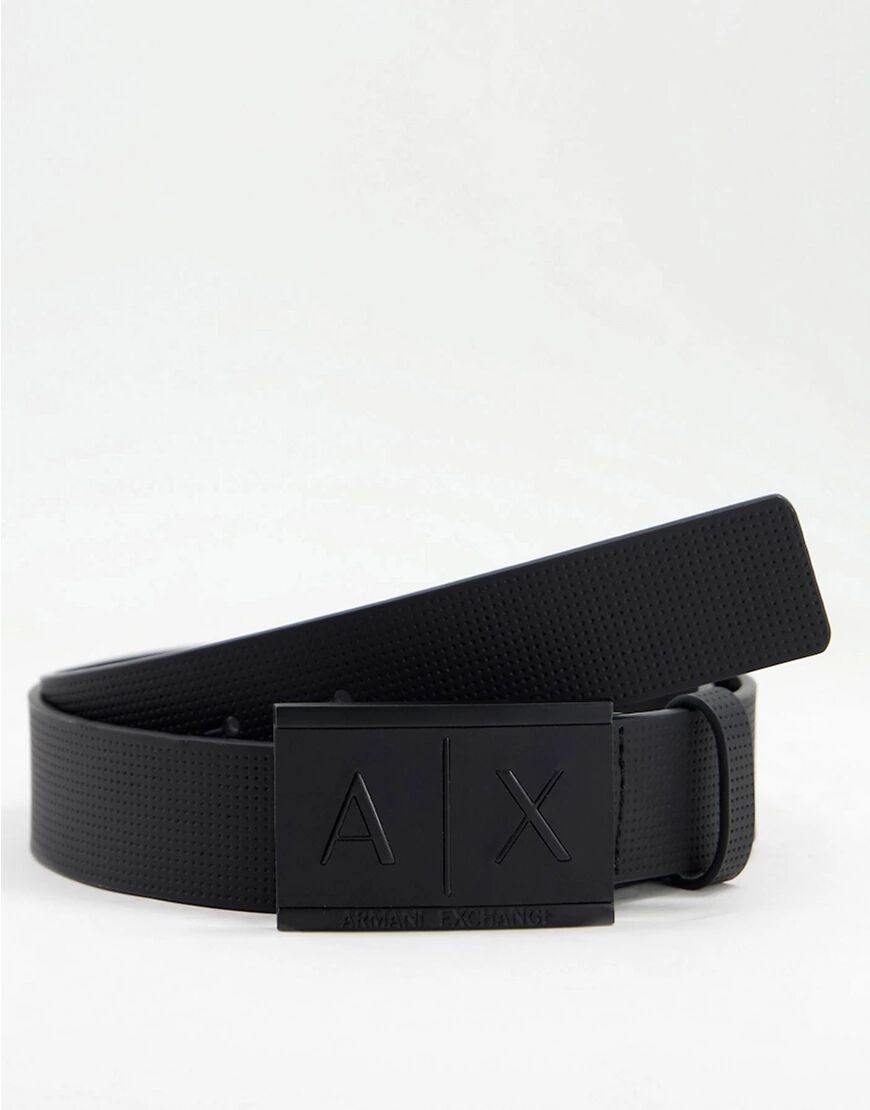 Armani Exchange AX logo belt in black  Black
