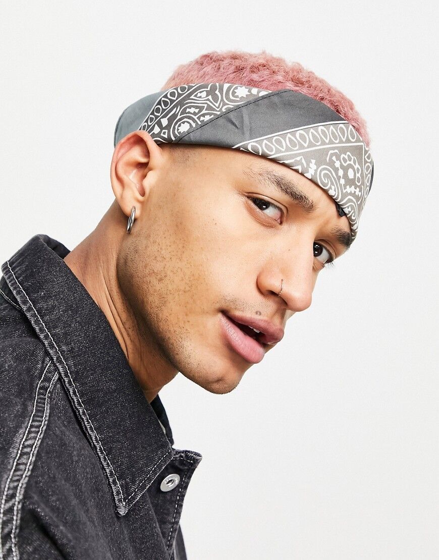 ASOS DESIGN bandana in brown with paisley ombre  Brown