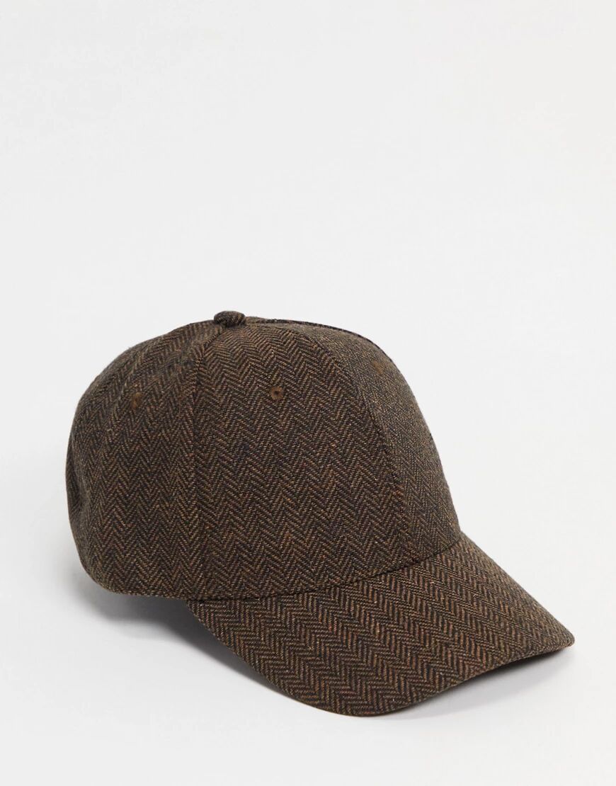 ASOS DESIGN baseball cap in brown heritage check  Brown