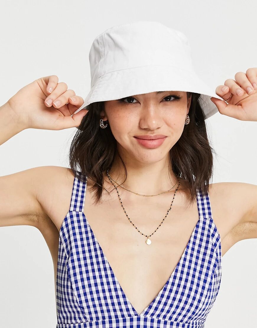 ASOS DESIGN bucket hat in white  White