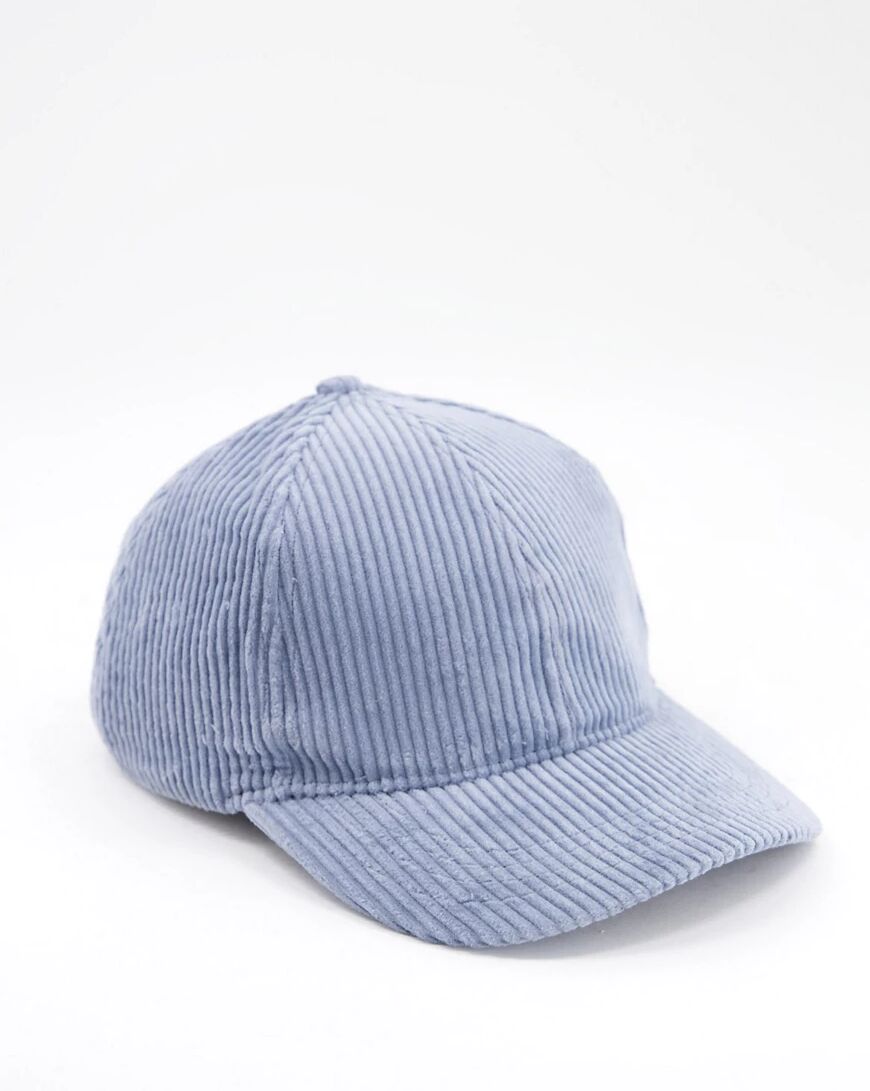 ASOS DESIGN chunky cord baseball cap in blue  Blue