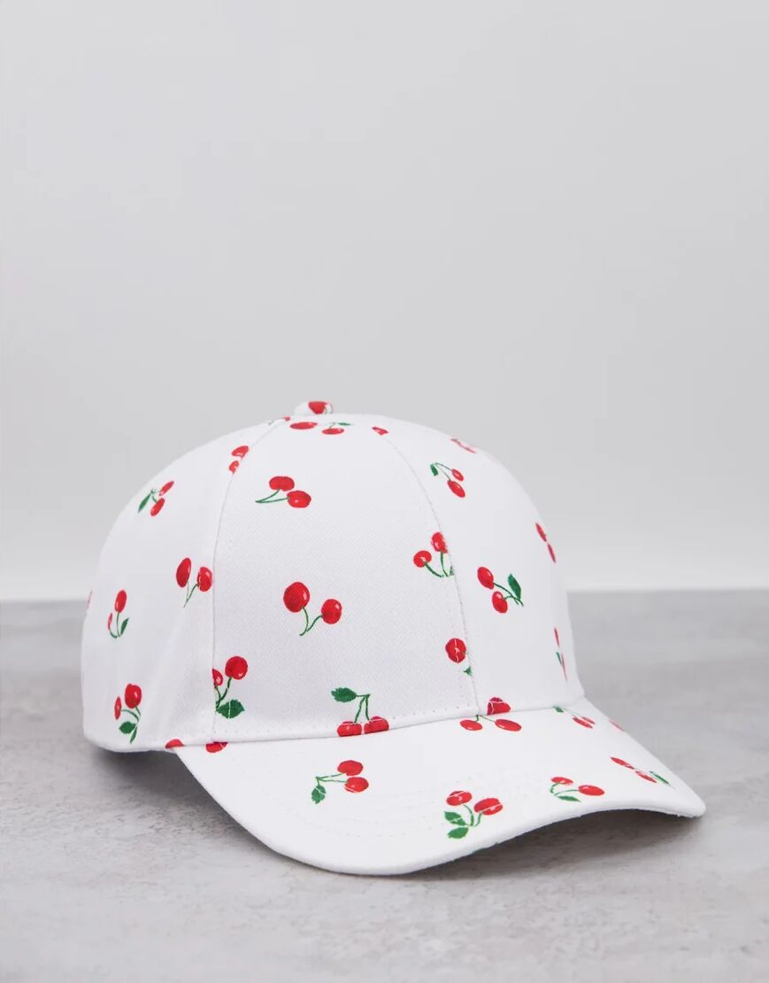 ASOS DESIGN co-ord baseball cap in cherry print-Multi  Multi