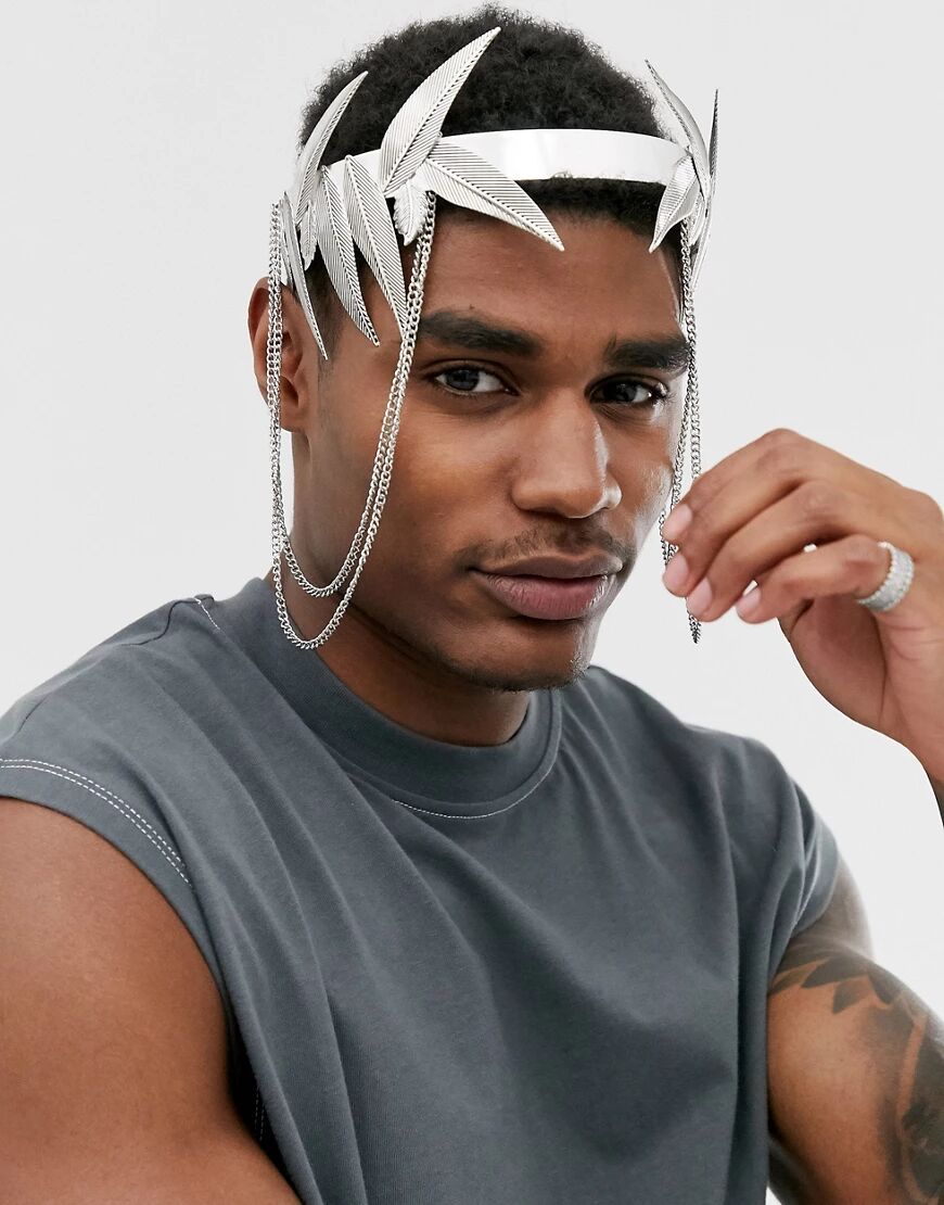 ASOS DESIGN festival crown in burnished silver tone  Silver