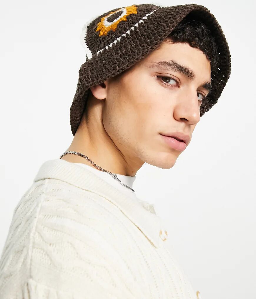 ASOS DESIGN knitted bucket hat-Brown  Brown