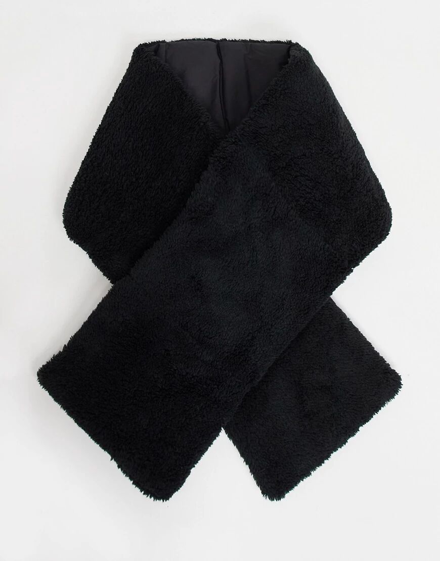 ASOS DESIGN scarf in black borg  Black