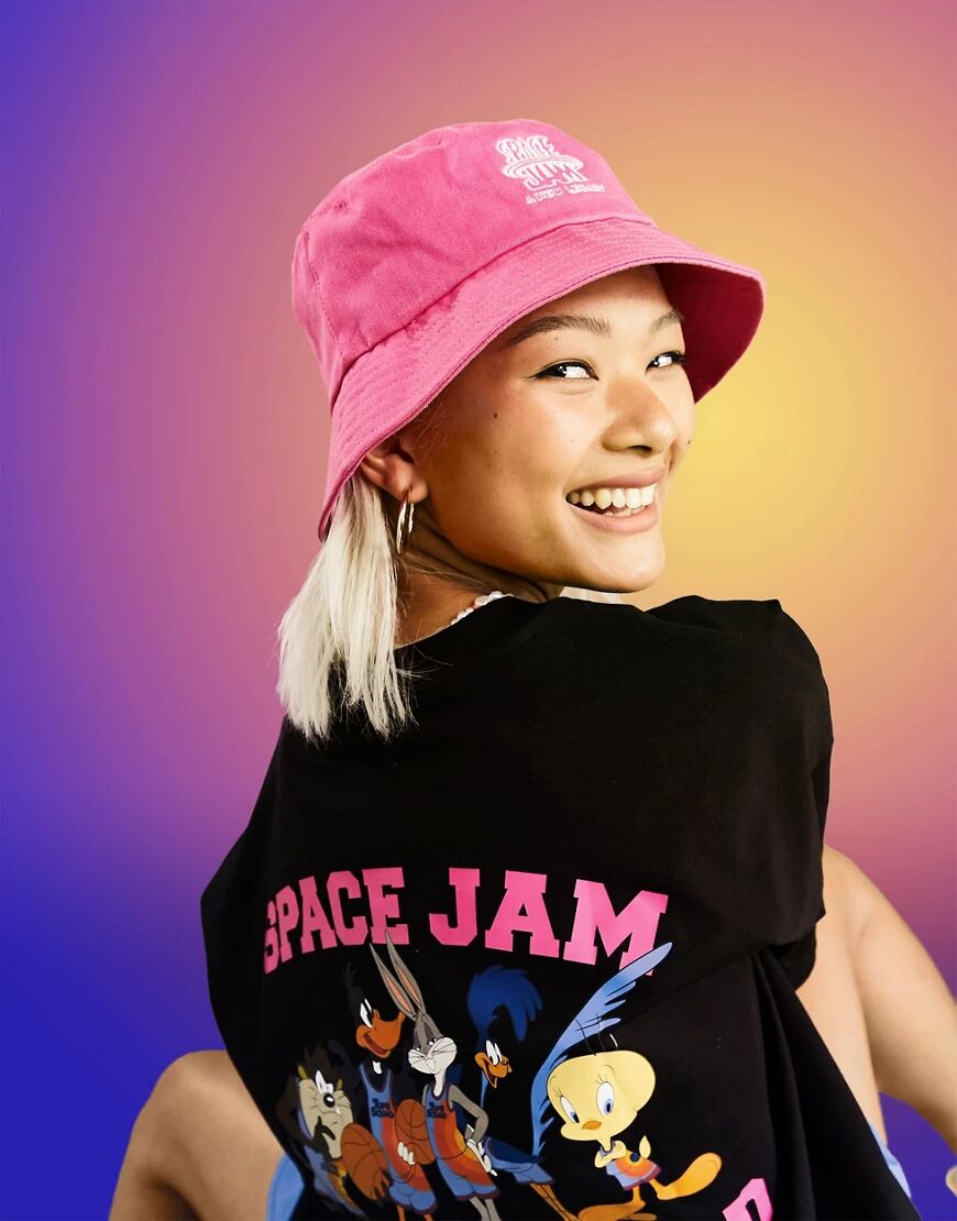 ASOS DESIGN Space Jam: A New Legacy bucket hat with logo in pink  Pink