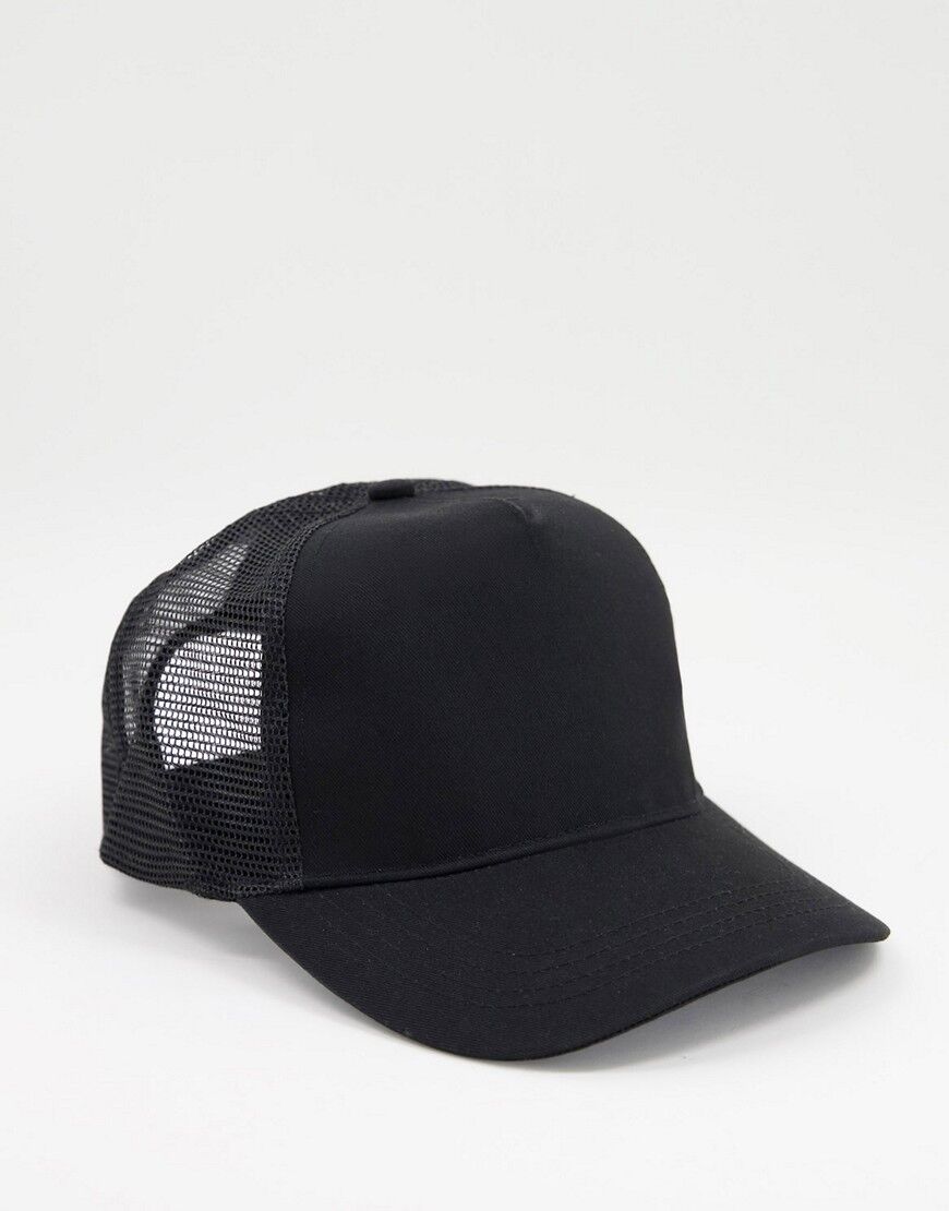 ASOS DESIGN trucker cap in black  Black