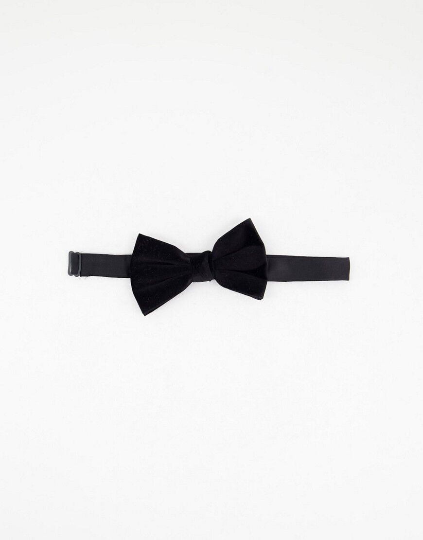 ASOS DESIGN velvet bow tie in black  Black