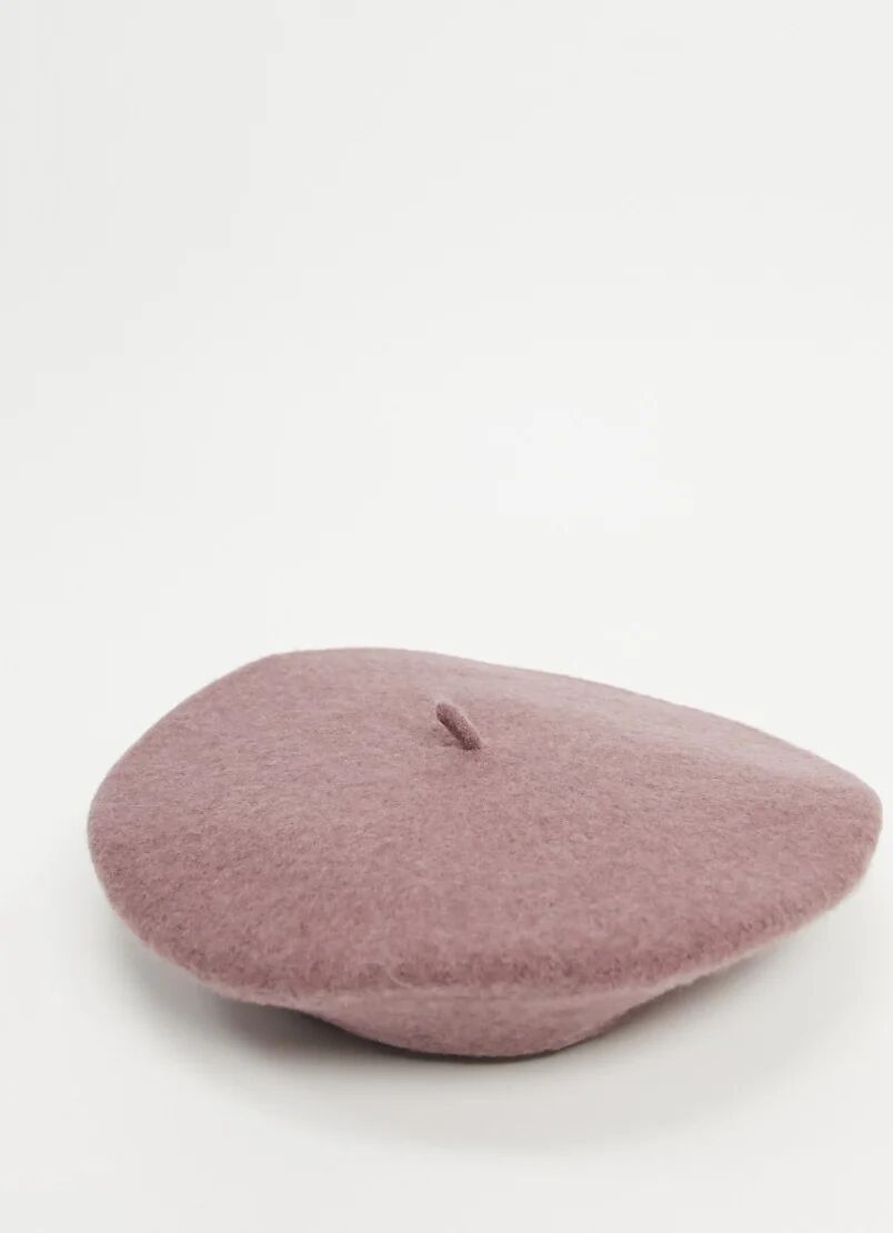 ASOS DESIGN wool beret in mauve-Pink  Pink