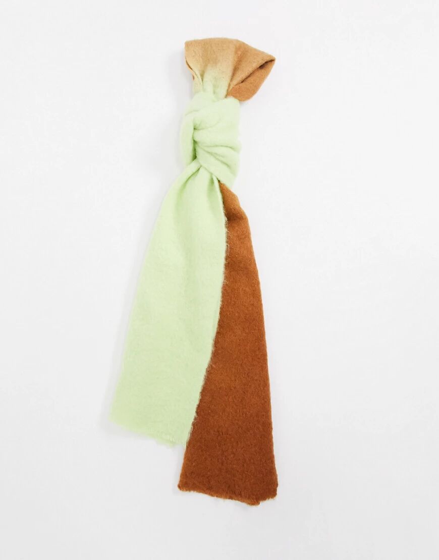 ASOS DESIGN wool mix ombre scarf in green and brown-Multi  Multi